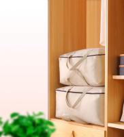 Bolsa de almacenamiento transpirable de lona de algodón suave 100% para ropa de cama, edredones, prendas de vestir, 2 piezas - details 0