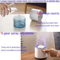Pequeño Humidificador de niebla fría: Humidificador de escritorio personal USB para hogares de oficina, Humidificador para bebés con lámparas de ambiente, Humidificador ultrasónico, Humidificador de recogida dinámica, 6 puertos de pulverización, varios mo - details 4