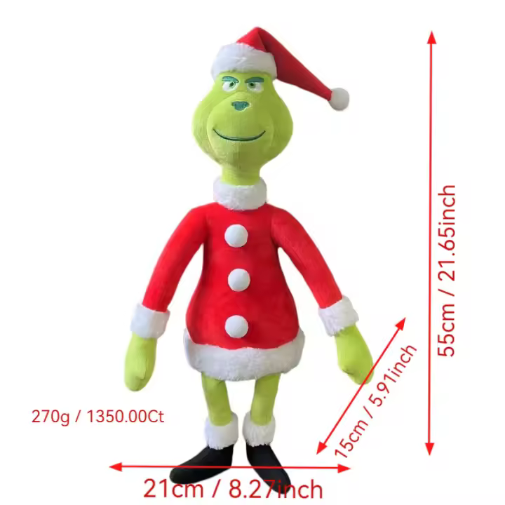 Almohada de elfo navideño de pelo verde: linda muñeca curativa navideña que contrasta - 1