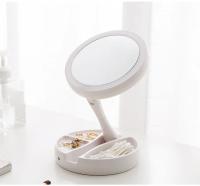 Espejo De Maquillaje Portátil Con Doble Cara LED Y Batería/USB Dual Propósito 10X Magnificación Luz De Maquillaje Rechargeable - details 3