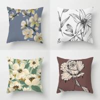 Funda De Cojín Cuadrado De 45x45 Con Estampado Floral Tipo De Tela Poliéster 100% Para Decoración Del Hogar Y Automóvil - details 0