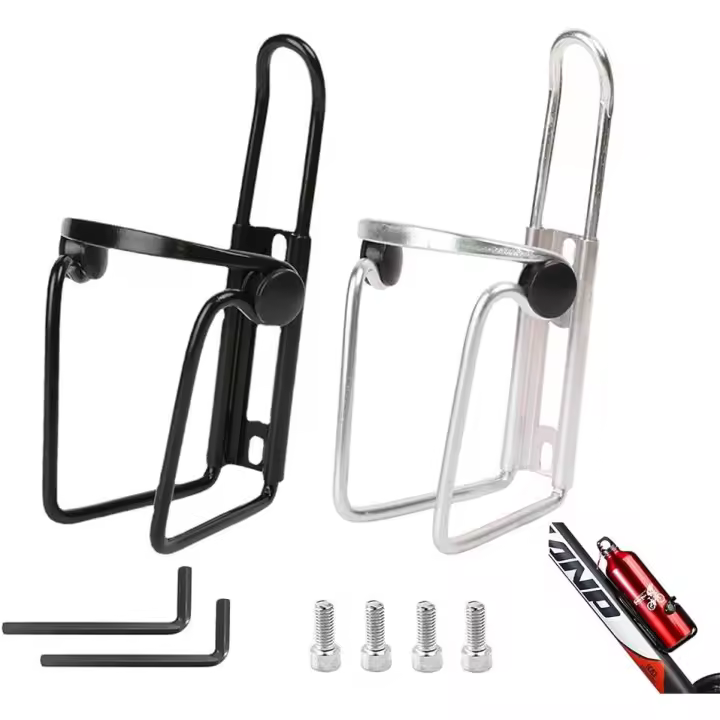 Soporte Botella Agua Bicicleta, 2 Piezas Soporte Botella Aleación Aluminio, Soporte Ligero Botella Bicicleta, Soporte Universal Botella Bicicleta, para Bicicletas de Carretera, Montaña y para Niños - 1