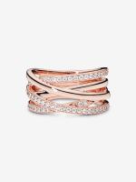 Pandora - Anillo de Línea brillantes y pulida-Baño de Oro Rosa de 14K - details 0