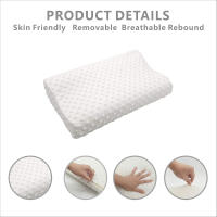 Almohada De Memoria De Espuma 1pc Con Tejido Tejido Poliéster Reacción Lenta Al Calor Forma Rectangular Para Soporte De Cuello - details 0
