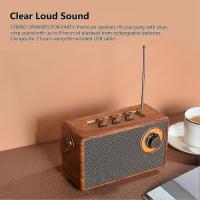 Retro FM Radio portátil de Madera Bluetooth Radio Bass Altavoz Manos libres REPRODUCTOR DE MP3 soporte USB/TF Tarjeta/AUX juego - details 3