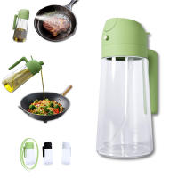 Botella De Aceite 2 En 1 Con Rojellador Recargable Y Sellado Para BBQ Cocina Hornear Herramientas De Cocina Ecológicas De Vidrio - details 4