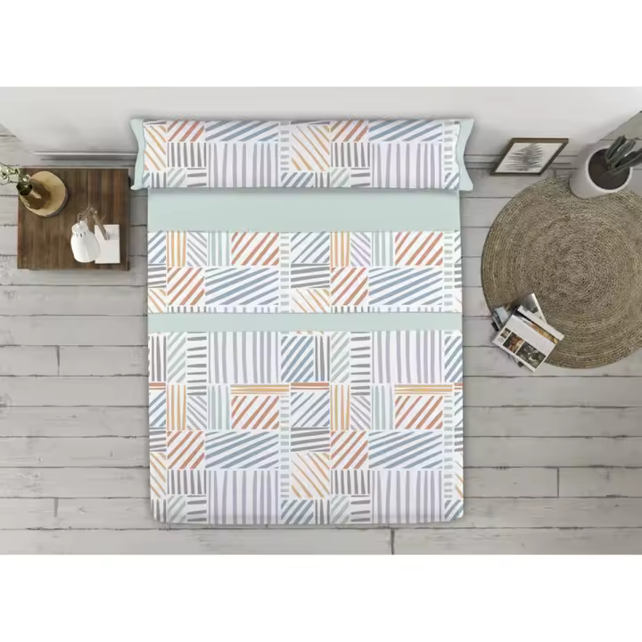 Juego de Sábanas Tejidos Reina Parchis Multicolor Cama de 180 - 1