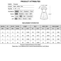 Vestido De Mujer En Chiffon Blanco Para Verano 2024 Cuello V Manga Corta Ajustado Estilo Coreano Vintage Longitud De Pierna Vestido Formal - details 6