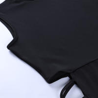 Vestido Bandage Sin Mangas Para Mujer Negro Elegante Y Sexy De Verano Vestido De Fiesta Club Espalda Descubierta Cintura Ajustada Midi - details 8