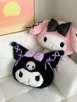 Muñeca De Peluche Kawaii Kuromi Y My Melody 35X26Cm Sanrio Suave Para Decoración De Sofa Dormitorio Regalos Para Niñas - details 0