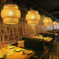 Lámpara Colgante De Bambú Tejida a Mano Estilo Chino Para Decoración De Hogar Y Restaurante Fuente De Luz AC85-260V - details 0