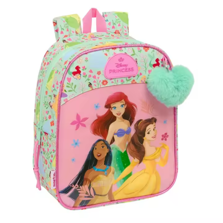 Mochila Guarderia Adaptable a Carro Princesas Disney "Bloom" 22X27X10Cm (Safta 612580232) - 1