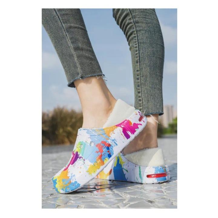 Big Size 45 Winter Women Slippers Warm Outdoor Fashion Men Couples Boys Girl Shoes Comfortable Eva Soft Sole Light Weight clogs