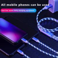 Cable De Carga Rápida 3 En 1 Con Luz LED Para iPhone Samsung Xiaomi Redmi Conectores USB Tipo C Y Micro USB Alta Corriente 3A - details 6