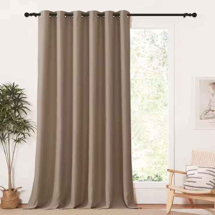 PONY DANCE Blackout Curtain for Door - 52 x 84 Thermal Insulated Room Darkening Window Treatments Light Block Halloween Decoration for Indoor/Balcony/Bathroom, 1 Piece, Black - 1