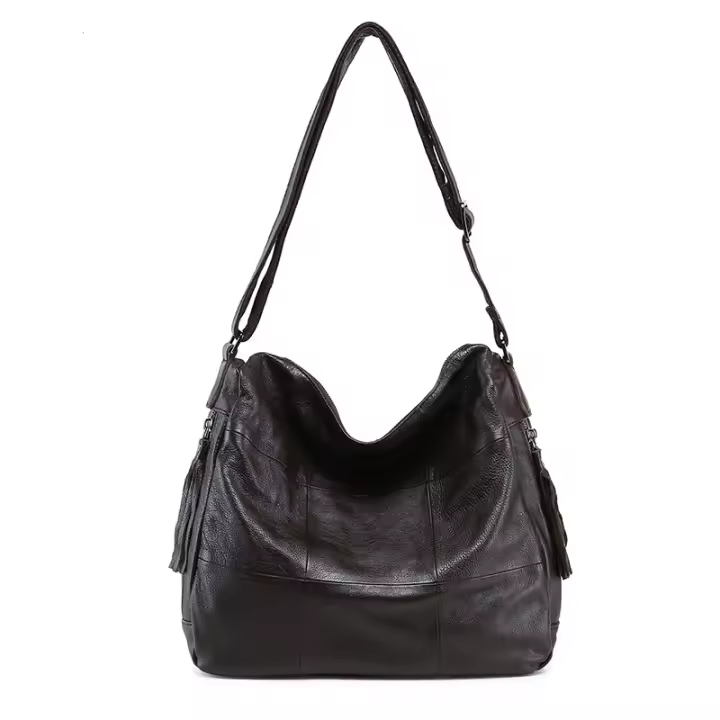 Bolso Retro Para Mujer Motingsome De Cuero Genuino De Primera Calidad Con Borla Gran Capacidad Estilo Clásico Moda Satchel - 1