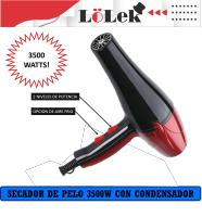 LoLek Secador de Pelo 3500W – Aire Frío y Caliente  Con Difusor y Condensador de Flujo  2 Niveles de Potencia  Secado Rápido y Protección contra Sobrecalentamiento  Diseño Ergonómico y Ligero  Ideal para Todo Tipo de Cabello y Peinados Profesionales - details 2