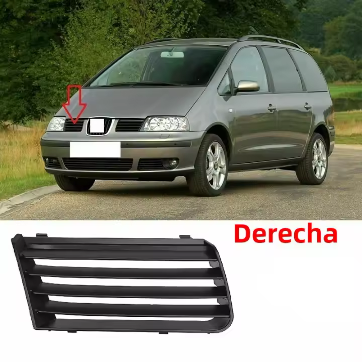 Parrilla Del Radiador Delantera Izquierda Y Derecha Para Coche En Plástico Negro Adecuada Para Seat Alhambra 2001-2010 Pieza - 1