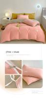 Funda De Edredón INS Estilo Lujo Doble Color Sólido Para Pareja Hotel Apartamento Hogar Algodón 100% Bordado De Alta Calidad - details 21