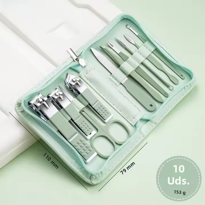 Nuevo Set De Tijeras Para Uñas De Acero Inoxidable Profesional Con Bolsa De Cierre Dental Manicura Y Pedicura Regalo De Navidad - 1