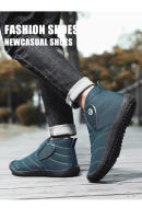 Botas De Invierno Impermeables Para Hombres Con Plush Cálido Botas De Nieve De Media Caña Antideslizantes Y Moda Negro Para Parejas - details 23