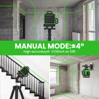 Nivel láser de 16 líneas 4D, máquina autonivelante de 3 °, herramienta de nivelación de batería recargable por USB, niveles horizontales y verticales ﻿Nivel lazer,Incluye soporte - details 8