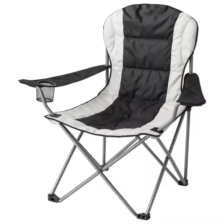 TIENDA EURASIA - Silla Playa o Camping Plegable, Estructura Acero, Respaldo Alto y Acolchado, Tela de Poliéster, con Funda de Transporte, 90x56x105 cm, Color Aleatorio - 1