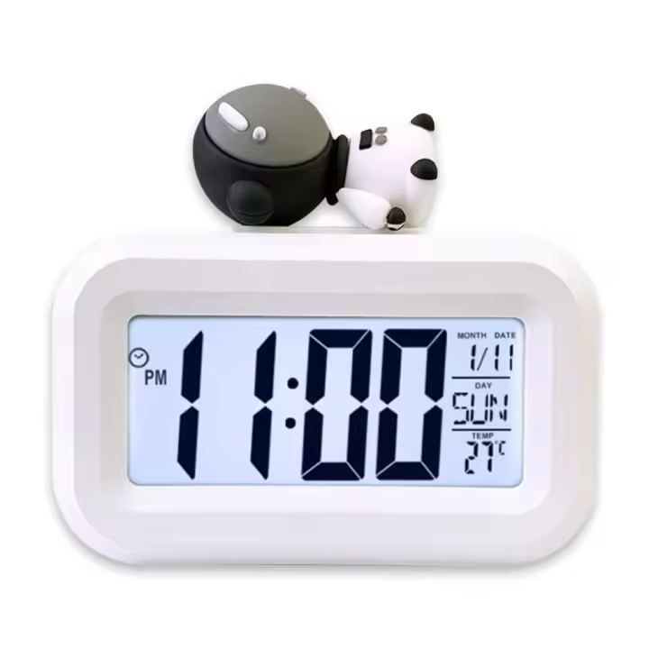Reloj De Alarma Digital LED Con Pantalla Retroiluminada Función Snooze Calendario Y Temperatura Para Oficina Y Hogar - 1