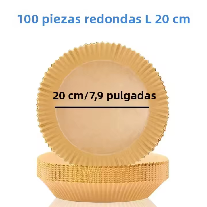 Papel De Hornear Para Air Fryer Y Barbacoa 50-300Pcs Tamaño 23/20/16cm Pad De Horno Desechable Y AntiAceite Para Platos Y Pastelería - 1