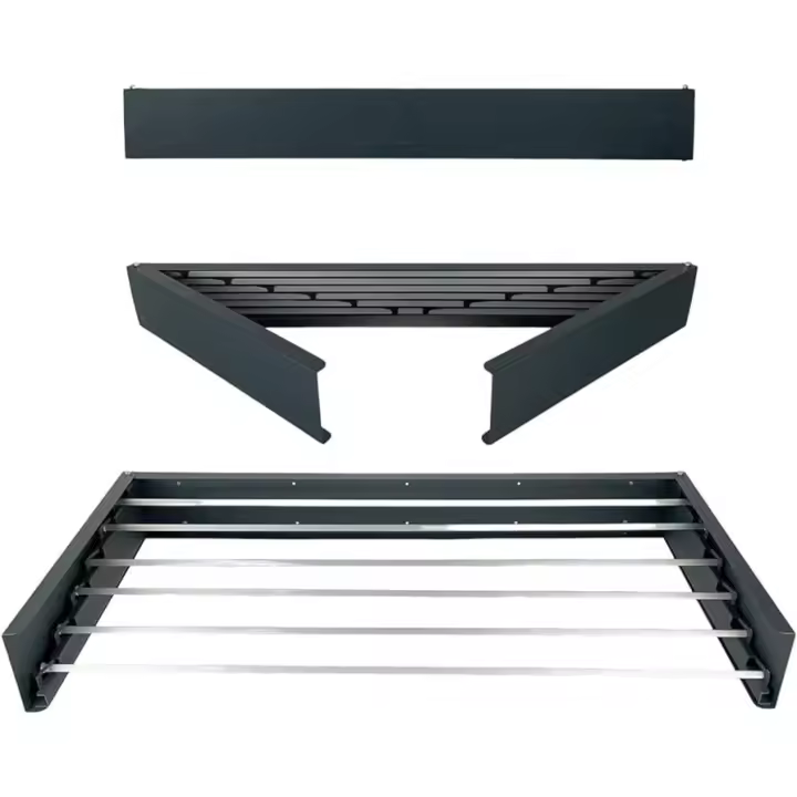 Tendedero de Pared Plegable 100 Cm - Ahorro de Espacio - Barras de Aluminio - Resistente - 1