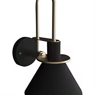 Colorful Aluminum Wall Sconce, Modern Horn Indoor Wall Sconce (Black) - 1