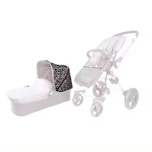 SET PARA BABYACE MARISCAL CAPOTA CON DIBUJO Y BASE DE SILLA Y FUNDA CAPAZO BLANCO ROTO - 1
