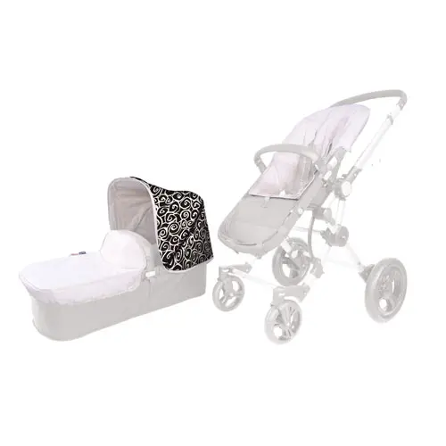 SET PARA BABYACE MARISCAL CAPOTA CON DIBUJO Y BASE DE SILLA Y FUNDA CAPAZO BLANCO ROTO - 1