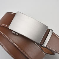 Cinturones Hombre, Cinturón Hombre Cuero with Hebilla Automática Trinquete, Ancho 3,5 CM-Tamaño Ajustable para Pantalones Formales Vestido Traje,Ideal para Trajes, Jeans, Trabajo Casual y de Negocios - details 3