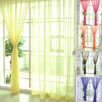 Cortina De Tules Colorida Transparente Y Sutil En Poliéster Para Dormitorio Cocina Sala De Estar Habitación De Niños Aula Con Bolsa De Acero En Rojo Negro Azul Verde - details 4