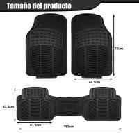 ENERFERO-Juego de 4 Alfombras Para Coche,Alfombra De Goma Para Coche, Alfombrilla Universales Antideslizante, 2 Delanteras y 2 traseras,Color Negro - details 1