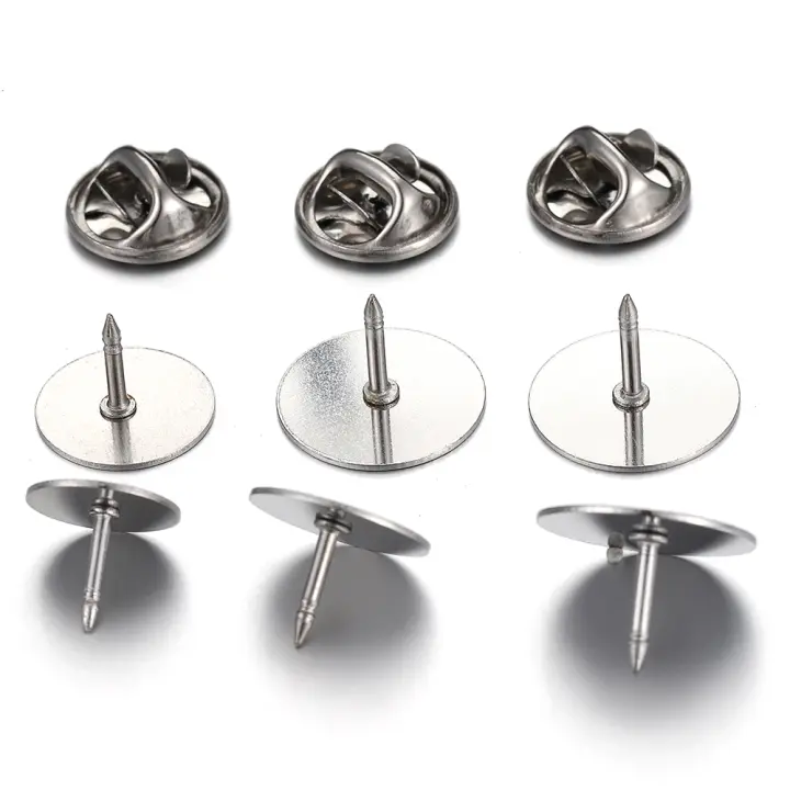 10pcs Base De Broche De Mariposa En Acero Inoxidable Para Cufflink Y Corbata Accesorios De Joyería Componentes Obsoletos - 1