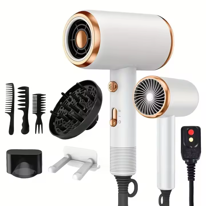 Secador de Pelo Profesional Iónico con Difusor Secado Rápido para Todos los Tipos de Cabello Equipo de Belleza Peluquería - 1