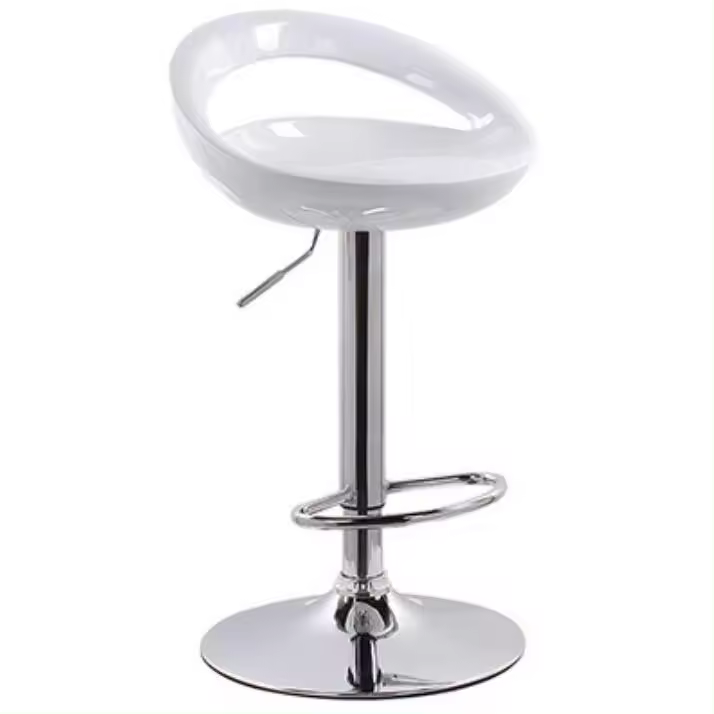 Silla giratoria de Bar alta ajustable, asiento nórdico moderno, elevador de escritorio frontal con taburete alto, respaldo de moda, silla de Bar con patas de Metal de estilo nordic,sillas de comedor PVC - 1