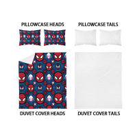 Juego De Sábanas De Poliéster 90gsm 3 Piezas Con Estampado De Rostro De Dibujos Animados Rojo Y Tejido De Hilo Tat Para Cama - details 7