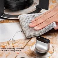 10/20pcs Paño De Limpieza Mágico Con Alambre De Plata Esponja Integrada Microfibra Gruesa Para Cocina Limpiador De Aseo - details 2