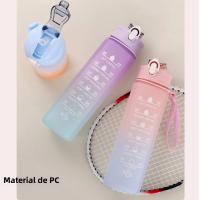 Botella De Deporte De Agua Con Pajita Y Tapa Pop-Up Gradiente De 900ML Botella De Agua Portátil Para Exteriores Con Mango Y Marcador De Capacidad - details 7