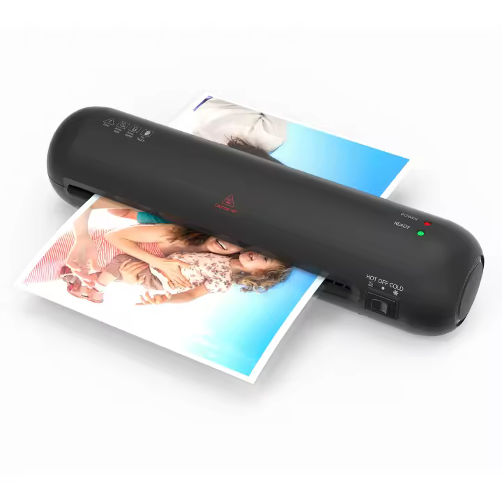Máquina laminadora de esritorio A4 de 230mm, laminadora en Frío y Caliente with Corte de Papel, recortadora, Perforadora de dientes, Aro de Encuadernación - 1
