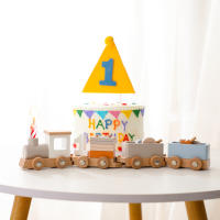 Juguete Educativo Montessori De Madera Para Bebés: Tren De Pilastras Para El Aprendizaje Temprano Y Fotografía Regalo De Cumpleaños Para Recién Nacidos - details 0