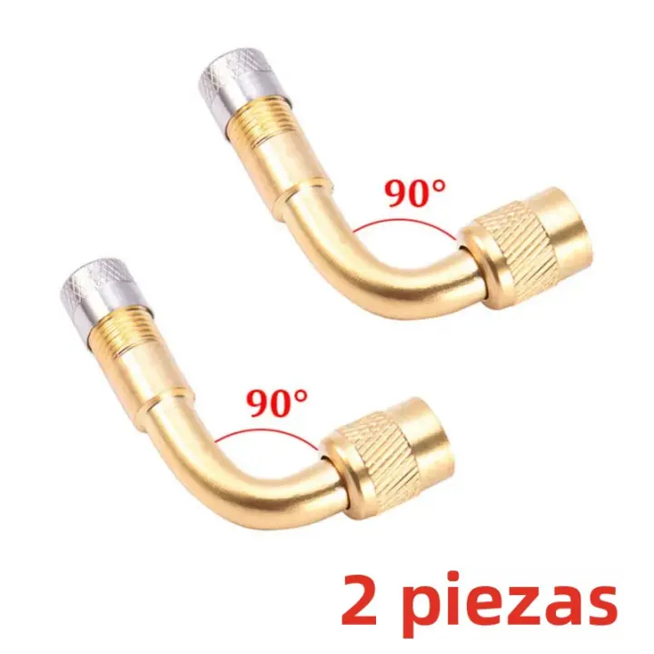 Adaptador De Válvula De Goma Para Motocicleta Y Camión 2Pcs Ángulo Curvo De 45 90 135 Grados Extensión De Válvula De Neumático Adaptador De Tubo De Válvula De Cobre - 1