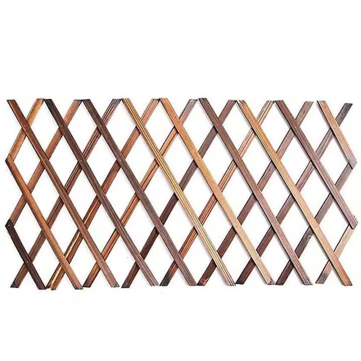 Expanding Wooden Garden Wood Pull Mesh Wall Fence Grille Garden Sub Garden Decoration Frame - 1