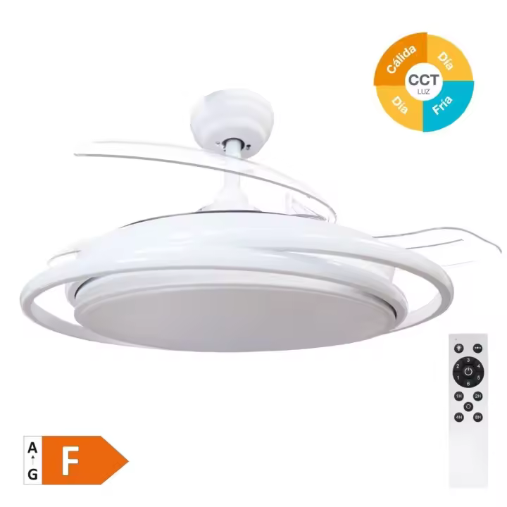 Ventilador DC de Techo LED Garsaco Bauala 107 CM, 3 Tipos de Luz, Control Remoto, Blanco - 1