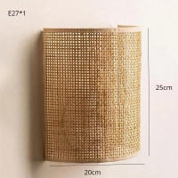 Lámpara De Pared De Hemp Retro Tejida En Rattan Iluminación Decorativa Para Sala De Estar Dormitorio Pasillo Decoración De Casa - details 4