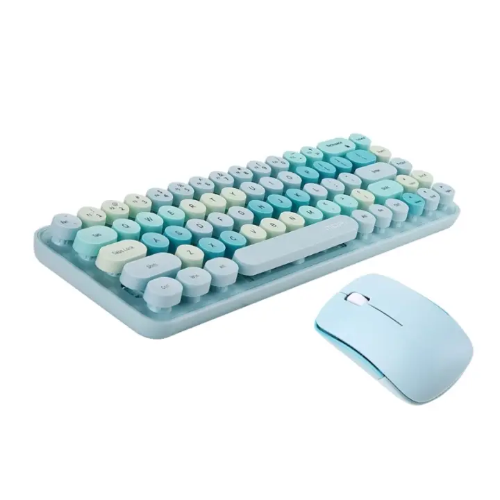 Teclado Y Ratón Inalámbricos Coloridos Ergonómicos Pequeño Para Laptop Y Escritorio Compatible Con Windows 7/8/10 - 1