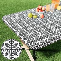 Mantel Rectangular Elástico Para Mesa De Plástico Cubierta Para Mesas Plegables Picnic Camping Exterior Resistente Al Aceite Estilo Clásico - details 0